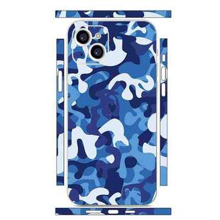 For iPhone 14 Plus All-inclusive PET Phone Decal Adhesive Sticker(Blue White)