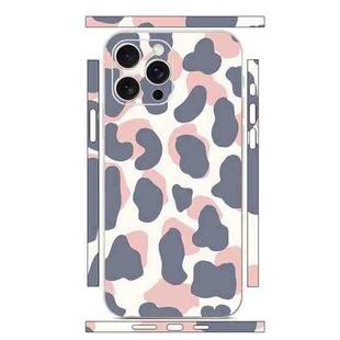 For iPhone 14 Pro All-inclusive PET Phone Decal Adhesive Sticker(Purple Pink Cow Pattern)