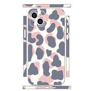 For iPhone 13 mini All-inclusive PET Phone Decal Adhesive Sticker(Purple Pink Cow Pattern)