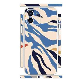 For iPhone 12 All-inclusive PET Phone Decal Adhesive Sticker(Blue White Stripe)