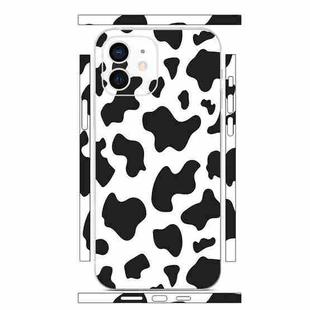 For iPhone 12 All-inclusive PET Phone Decal Adhesive Sticker(Black White Cow Pattern)