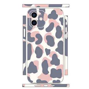 For iPhone 12 All-inclusive PET Phone Decal Adhesive Sticker(Purple Pink Cow Pattern)