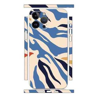 For iPhone 12 Pro Max All-inclusive PET Phone Decal Adhesive Sticker(Blue White Stripe)