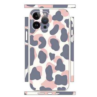 For iPhone 12 Pro Max All-inclusive PET Phone Decal Adhesive Sticker(Purple Pink Cow Pattern)