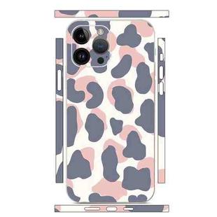 For iPhone 12 Pro All-inclusive PET Phone Decal Adhesive Sticker(Purple Pink Cow Pattern)