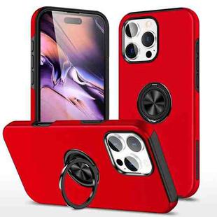 For iPhone 16 Pro Max PC Hybrid TPU Magnetic Ring Holder Phone Case(Red)