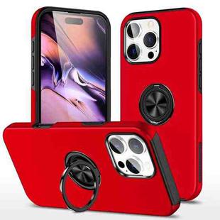 For iPhone 16 Pro PC Hybrid TPU Magnetic Ring Holder Phone Case(Red)