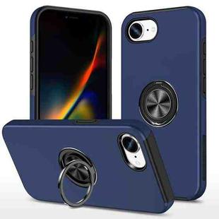 For iPhone 16e PC + TPU Magnetic Phone Case with Invisible Ring Holder(Navy Blue)