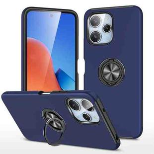 For Redmi 12 4G PC Hybrid TPU Magnetic Ring Holder Phone Case(Navy Blue)