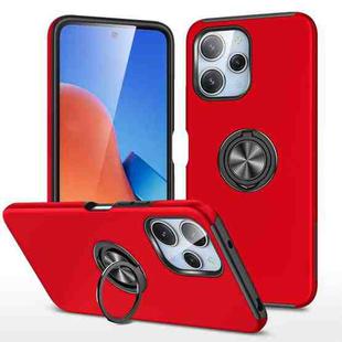 For Redmi 12 4G PC Hybrid TPU Magnetic Ring Holder Phone Case(Red)