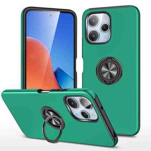 For Redmi 12 4G PC Hybrid TPU Magnetic Ring Holder Phone Case(Dark Green)