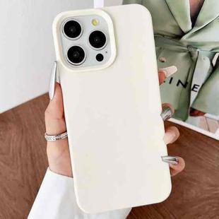 For iPhone 16 Pro Max Leather Texture TPU Full Coverage Phone Case(White)