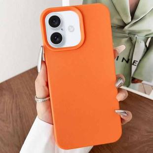 For iPhone 16 Leather Texture TPU Full Coverage Phone Case(Orange)