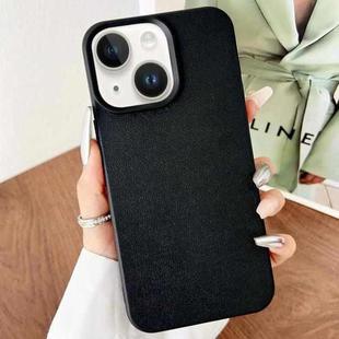 For iPhone 14 Plus Leather Texture TPU Full Coverage Phone Case(Black)