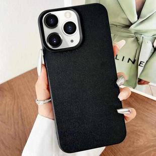 For iPhone 11 Pro Max Leather Texture TPU Full Coverage Phone Case(Black)