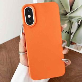 For iPhone X / XS Leather Texture TPU Full Coverage Phone Case(Orange)