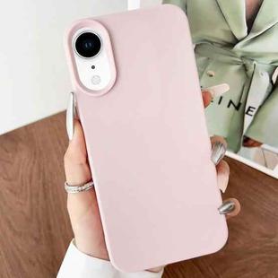 For iPhone XR Leather Texture TPU Full Coverage Phone Case(Pink)