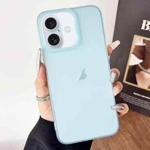 For iPhone 16 Plus Frosted Translucent TPU Full Coverage Phone Case(Light Blue)