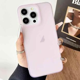 For iPhone 15 Pro Frosted Translucent TPU Full Coverage Phone Case(Pink)