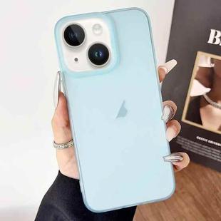 For iPhone 14 Plus Frosted Translucent TPU Full Coverage Phone Case(Light Blue)