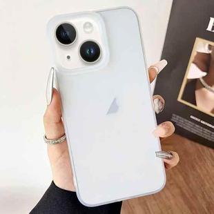 For iPhone 14 Frosted Translucent TPU Full Coverage Phone Case(White)