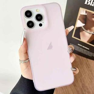 For iPhone 14 Pro Max Frosted Translucent TPU Full Coverage Phone Case(Pink)