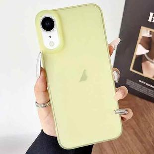 For iPhone XR Frosted Translucent TPU Full Coverage Phone Case(Yellow)