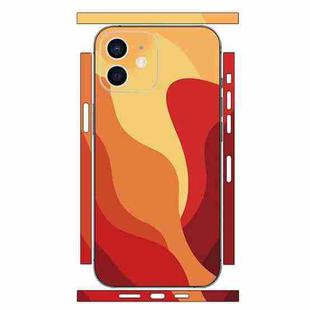 For iPhone 12 mini Geometric Style All-inclusive PET Phone Decal Adhesive Sticker(Red Orange)