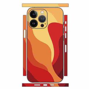 For iPhone 12 Pro Geometric Style All-inclusive PET Phone Decal Adhesive Sticker(Red Orange)