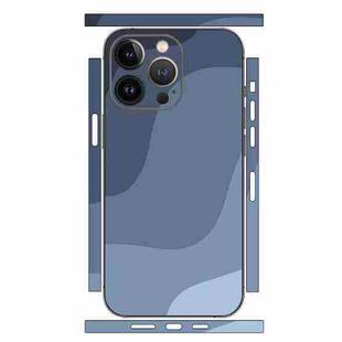 For iPhone 12 Pro Geometric Style All-inclusive PET Phone Decal Adhesive Sticker(Blue Ripples)