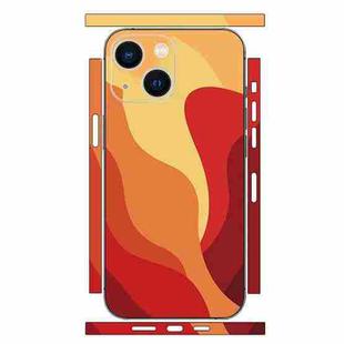 For iPhone 13 Geometric Style All-inclusive PET Phone Decal Adhesive Sticker(Red Orange)