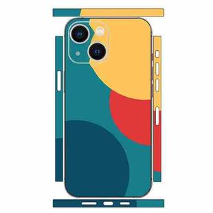 For iPhone 15 Geometric Style All-inclusive PET Phone Decal Adhesive Sticker(Yellow Red)