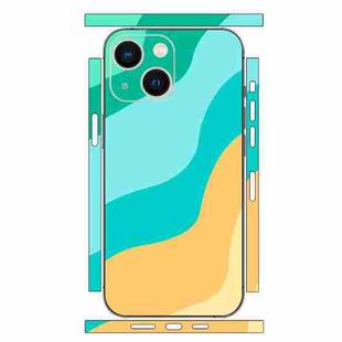 For iPhone 15 Geometric Style All-inclusive PET Phone Decal Adhesive Sticker(Yellow Green)