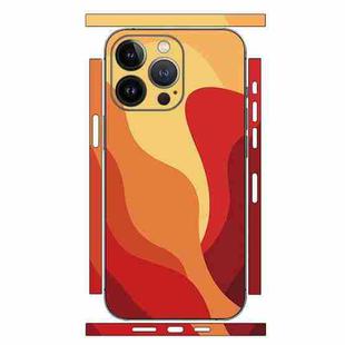 For iPhone 15 Pro Max Geometric Style All-inclusive PET Phone Decal Adhesive Sticker(Red Orange)