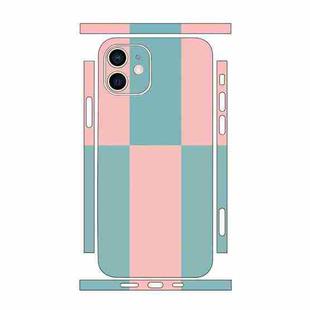 For iPhone 12 Color Matching All-inclusive PET Phone Decal Adhesive Sticker(Blue Pink)