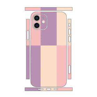 For iPhone 12 Color Matching All-inclusive PET Phone Decal Adhesive Sticker(Purple Pink)