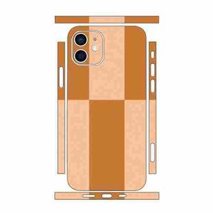 For iPhone 12 Color Matching All-inclusive PET Phone Decal Adhesive Sticker(Pink Brown)