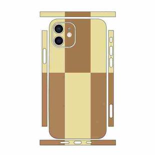 For iPhone 12 mini Color Matching All-inclusive PET Phone Decal Adhesive Sticker(Brown Yellow)