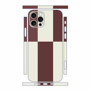 For iPhone 12 Pro Color Matching All-inclusive PET Phone Decal Adhesive Sticker(White Wine Red)