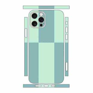 For iPhone 12 Pro Color Matching All-inclusive PET Phone Decal Adhesive Sticker(Blue Cyan)