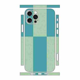 For iPhone 12 Pro Max Color Matching All-inclusive PET Phone Decal Adhesive Sticker(Green Cyan)