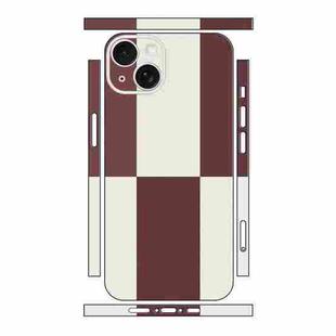 For iPhone 13 Color Matching All-inclusive PET Phone Decal Adhesive Sticker(White Wine Red)