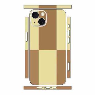 For iPhone 13 Color Matching All-inclusive PET Phone Decal Adhesive Sticker(Brown Yellow)