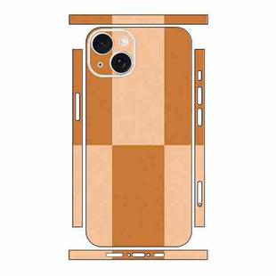 For iPhone 13 Color Matching All-inclusive PET Phone Decal Adhesive Sticker(Pink Brown)