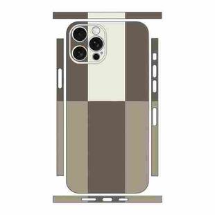 For iPhone 13 Pro Color Matching All-inclusive PET Phone Decal Adhesive Sticker(White Coffee)