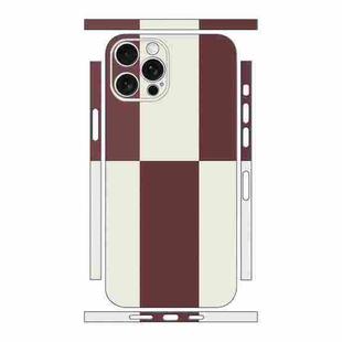 For iPhone 13 Pro Color Matching All-inclusive PET Phone Decal Adhesive Sticker(White Wine Red)