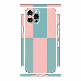 For iPhone 13 Pro Max Color Matching All-inclusive PET Phone Decal Adhesive Sticker(Blue Pink)