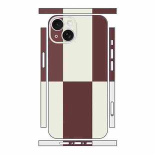 For iPhone 14 Color Matching All-inclusive PET Phone Decal Adhesive Sticker(White Wine Red)