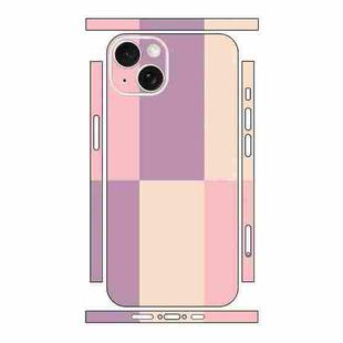 For iPhone 14 Plus Color Matching All-inclusive PET Phone Decal Adhesive Sticker(Purple Pink)