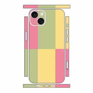 For iPhone 15 Plus Color Matching All-inclusive PET Phone Decal Adhesive Sticker(Green Yellow)